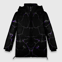 Куртка зимняя женская Фиолетовые трещины, цвет: 3D-красный