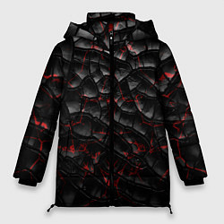 Куртка зимняя женская Трещины черные, цвет: 3D-светло-серый
