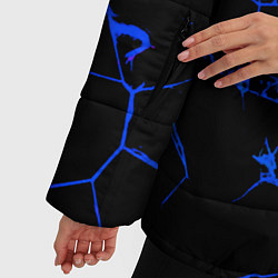 Куртка зимняя женская Синие трещины узоры, цвет: 3D-светло-серый — фото 2