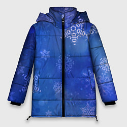 Куртка зимняя женская Декоративные снежинки на фиолетовом, цвет: 3D-красный