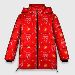 Куртка зимняя женская Christmas New Year hippie, цвет: 3D-красный