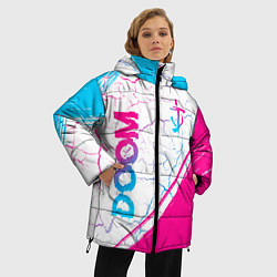 Куртка зимняя женская Doom neon gradient style вертикально, цвет: 3D-черный — фото 2