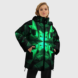 Куртка зимняя женская Абстрактное погружение в зелень, цвет: 3D-черный — фото 2