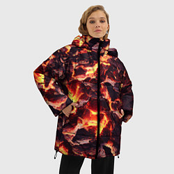Куртка зимняя женская Бурлящая лава, цвет: 3D-красный — фото 2