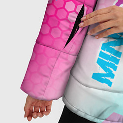 Куртка зимняя женская Minecraft neon gradient style вертикально, цвет: 3D-черный — фото 2