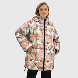 Куртка зимняя женская Новогодние привидения, цвет: 3D-черный — фото 2