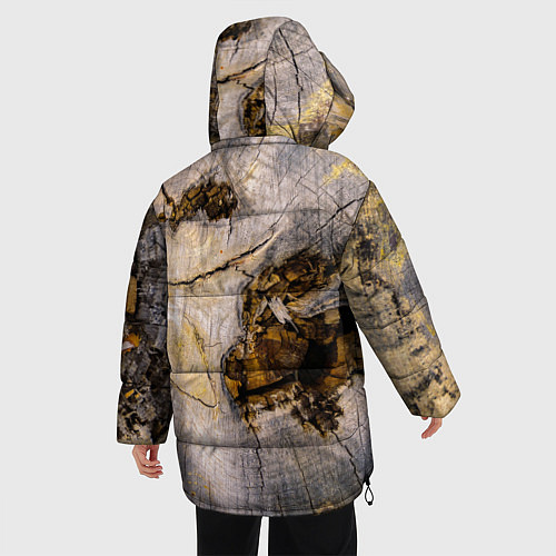 Женская зимняя куртка Текстура пня сосны / 3D-Красный – фото 4