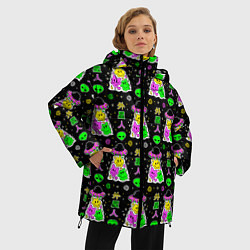 Куртка зимняя женская Цветные инопланетные существа, цвет: 3D-светло-серый — фото 2
