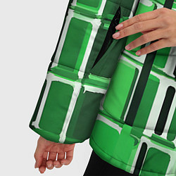 Куртка зимняя женская Зелёные прямоугольники, цвет: 3D-черный — фото 2