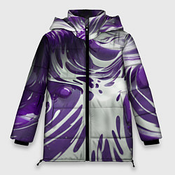 Куртка зимняя женская Бело-фиолетовая краска, цвет: 3D-черный