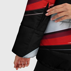 Куртка зимняя женская Red black abstract, цвет: 3D-светло-серый — фото 2