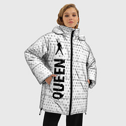 Куртка зимняя женская Queen glitch на светлом фоне по-вертикали, цвет: 3D-черный — фото 2