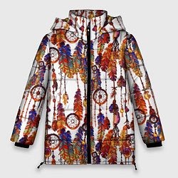 Куртка зимняя женская Ловцы снов этническое искусство, цвет: 3D-черный