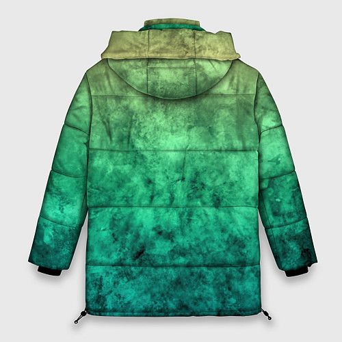 Женская зимняя куртка Абстракция - изумрудная текстура / 3D-Светло-серый – фото 2