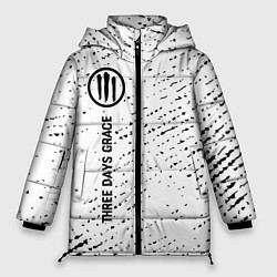 Куртка зимняя женская Three Days Grace glitch на светлом фоне по-вертика, цвет: 3D-черный