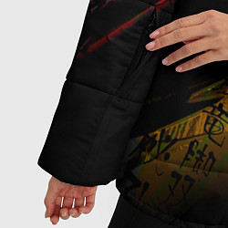 Куртка зимняя женская Японские иероглифы текстуры, цвет: 3D-черный — фото 2