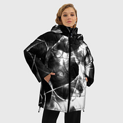 Куртка зимняя женская Черный дым и паттерны, цвет: 3D-черный — фото 2