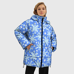Куртка зимняя женская Мультяшные снежинки, цвет: 3D-светло-серый — фото 2