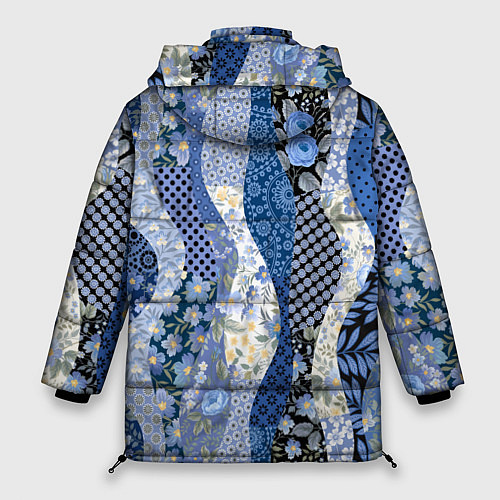Женская зимняя куртка Лоскутные волны / 3D-Светло-серый – фото 2