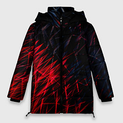 Куртка зимняя женская Красно чёрные узоры, цвет: 3D-красный