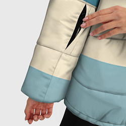 Куртка зимняя женская Полосы ретро цветов, цвет: 3D-красный — фото 2