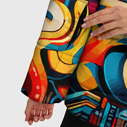Куртка зимняя женская Abstract graffiti - ai art, цвет: 3D-черный — фото 2