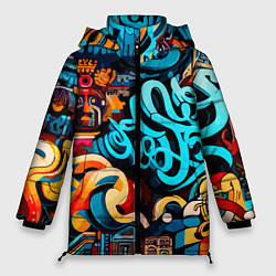 Куртка зимняя женская Abstract graffiti - ai art, цвет: 3D-черный