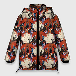 Куртка зимняя женская Абстрактный узор бабочки, цвет: 3D-светло-серый