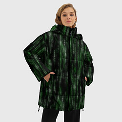 Куртка зимняя женская Матричный паттерн, цвет: 3D-светло-серый — фото 2