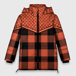 Женская зимняя куртка Стёжка: рыжая клетка