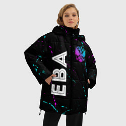 Куртка зимняя женская Ева и неоновый герб России вертикально, цвет: 3D-черный — фото 2