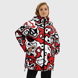Куртка зимняя женская Агрессивный яркий камуфляж, цвет: 3D-красный — фото 2