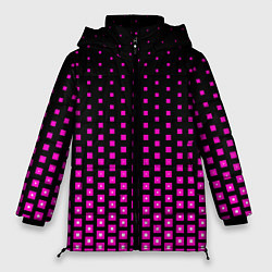 Куртка зимняя женская Розовые квадраты, цвет: 3D-черный