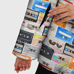 Куртка зимняя женская Ретро магнитофонные кассеты, цвет: 3D-светло-серый — фото 2