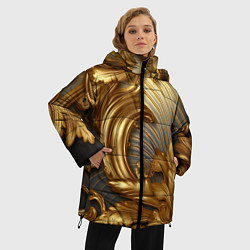 Куртка зимняя женская Золотая текстура и абстракции, цвет: 3D-черный — фото 2