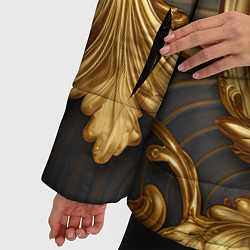 Куртка зимняя женская Золотая текстура и абстракции, цвет: 3D-светло-серый — фото 2