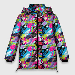 Женская зимняя куртка Цветочный листопад