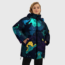 Куртка зимняя женская Акватический камуфляж, цвет: 3D-черный — фото 2
