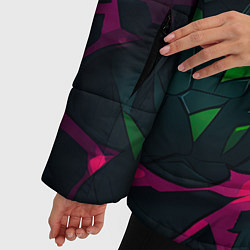 Куртка зимняя женская Яркая абстракция в стиле камуфляжа, цвет: 3D-светло-серый — фото 2