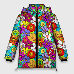 Куртка зимняя женская Floral multicolour, цвет: 3D-черный