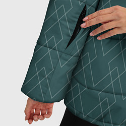 Куртка зимняя женская Зелёный геометричные линии, цвет: 3D-черный — фото 2