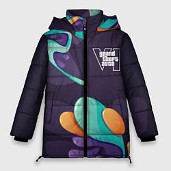 Куртка зимняя женская GTA6 graffity splash, цвет: 3D-черный