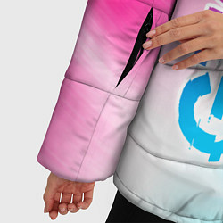 Куртка зимняя женская GTA 6 neon gradient style вертикально, цвет: 3D-черный — фото 2