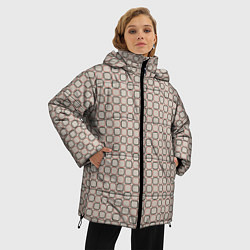Куртка зимняя женская В клетку стиль 60-х, цвет: 3D-черный — фото 2