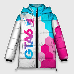 Куртка зимняя женская GTA6 neon gradient style по-вертикали, цвет: 3D-черный