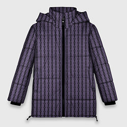Куртка зимняя женская Полосы цепочки серо-сиреневый, цвет: 3D-черный