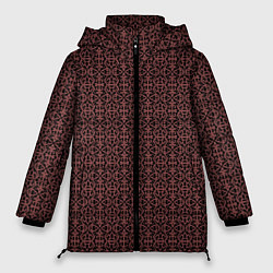 Куртка зимняя женская Тёмно-красный ажурный, цвет: 3D-черный