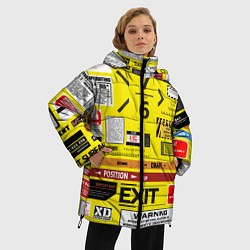 Куртка зимняя женская Предупреждающие знаки, цвет: 3D-светло-серый — фото 2