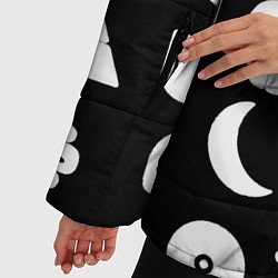 Куртка зимняя женская Любовь смерть и роботы паттерн, цвет: 3D-черный — фото 2