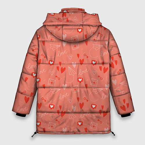 Женская зимняя куртка Love heart message pattern / 3D-Светло-серый – фото 2